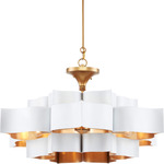 Grand Lotus Convertible Chandelier - Sugar White / Contemporary Gold Leaf