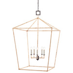 Denison Lantern Pendant - Black / Rattan