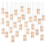 Escenia Multi-Light Linear Pendant - Silver / Selenite Crystal