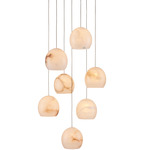 Lazio Multi-Light Pendant - Silver / Alabaster