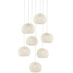 Piero Multi-Light Pendant - Silver / White