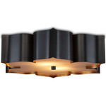 Grand Lotus Ceiling Light - Satin Black / Marbelized Acrylic