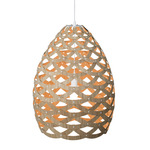 Tui Pendant - Bamboo Exterior / Orange Interior