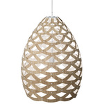 Tui Pendant - Bamboo Exterior / White Interior