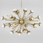 Sputnik Chandelier - Antique Brass / Crystal