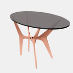 Dean Oval Side Table - Satin Copper / Smoked Glass
