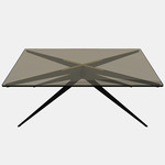 Dean Rectangular Coffee Table - Blackened Steel & Satin Brass / Bronzed Glass