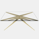 Dean Rectangular Coffee Table - Satin Brass / Clear Glass