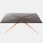 Dean Rectangular Coffee Table - Satin Copper / Smoked Glass