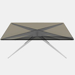 Dean Rectangular Coffee Table - Satin Nickel / Bronzed Glass