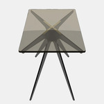 Dean Rectangular Side Table - Blackened Steel & Satin Brass / Bronzed Glass