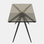 Dean Rectangular Side Table - Blackened Steel & Satin Brass / Bronzed Glass