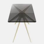 Dean Rectangular Side Table - Satin Brass / Smoked Glass