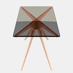 Dean Rectangular Side Table - Satin Copper / Bronzed Glass
