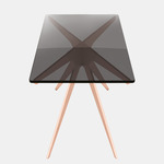 Dean Rectangular Side Table - Satin Copper / Smoked Glass