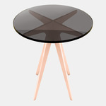 Dean Round Side Table - Satin Copper / Smoked Glass