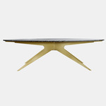 Dean Dining Table - Satin Brass / Black Grigio Carnico Marble