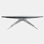 Dean Dining Table - Satin Nickel / Black Grigio Carnico Marble