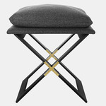 Marx Stool - Blackened Steel & Satin Brass / Charcoal Gray