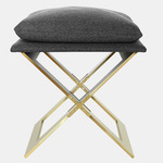 Marx Stool - Satin Brass / Charcoal Gray