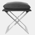 Marx Stool - Satin Nickel / Charcoal Gray