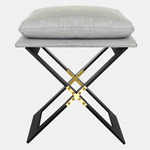 Marx Stool - Blackened Steel & Satin Brass / Heather Gray