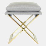 Marx Stool - Satin Brass / Heather Gray