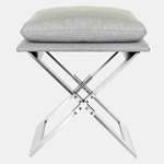 Marx Stool - Satin Nickel / Heather Gray