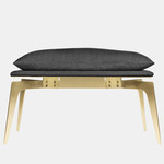 Prong Bench - Satin Brass / Charcoal Gray