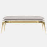 Prong Bench - Satin Brass / Heather Gray