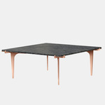 Prong Square Coffee Table - Satin Copper / Black Grigio Carnico Marble