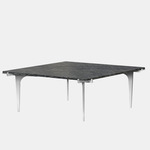 Prong Square Coffee Table - Satin Nickel / Black Grigio Carnico Marble