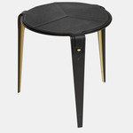 Bardot Side Table - Satin Brass / Black