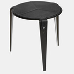 Bardot Side Table - Satin Nickel / Black