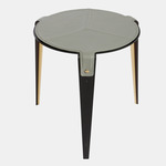 Bardot Side Table - Satin Brass / Gray