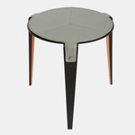 Bardot Side Table - Satin Copper / Gray