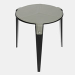 Bardot Side Table - Satin Nickel / Gray