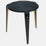 Bardot Side Table - Satin Brass / Navy