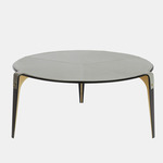 Bardot Coffee Table - Satin Brass / Gray