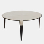 Bardot Coffee Table - Satin Nickel / Beige