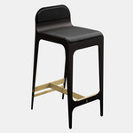 Bardot Stool - Satin Brass / Black