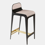 Bardot Stool - Satin Brass / Beige