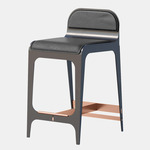 Bardot Stool - Satin Copper / Black