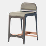 Bardot Stool - Satin Copper / Gray