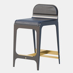 Bardot Stool - Satin Brass / Navy