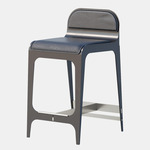 Bardot Stool - Satin Nickel / Navy