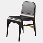 Bardot Chair - Satin Brass / Black