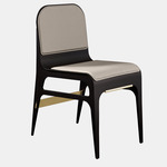 Bardot Chair - Satin Brass / Gray