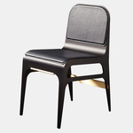 Bardot Chair - Satin Brass / Navy