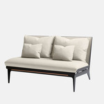 Boudoir Loveseat - Satin Copper / Beige Leather / Beige Fabric